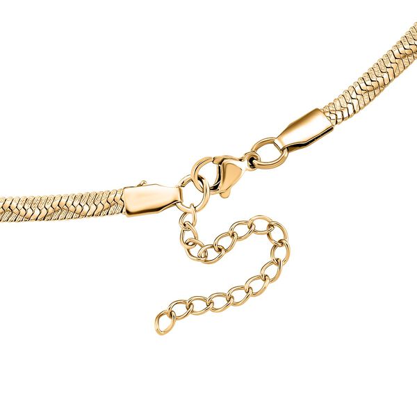 2er-Set Halsketten, Edelstahl, goldfarben, Gliederkette und Schlangenketten-Optik, ca. 50 + 5 cm image number 5
