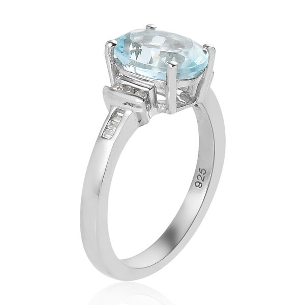 Espirito Santo Aquamarin und Diamant Ring 925 Silber platiniert  ca. 1,77 ct image number 5