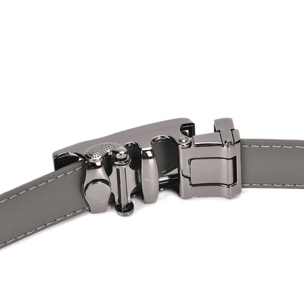 Automatik-Schnallen Ledergürtel, Grau image number 8