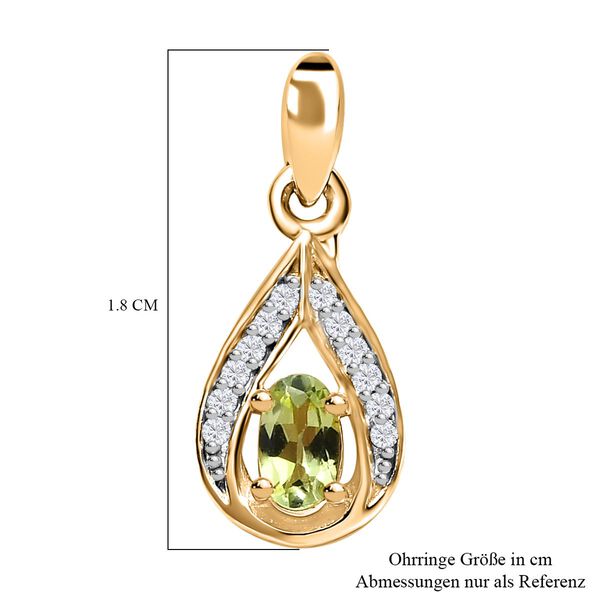 Nat&uuml;rliche AA Calabar-Turmalin, Wei&szlig;er Zirkon Ohrringe, 925 Silber Gelbgold Vermeil, ca. 0.66 ct image number 6