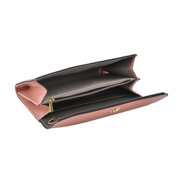 Echtleder Clutch mit Metallriemen, Rosa image number 5