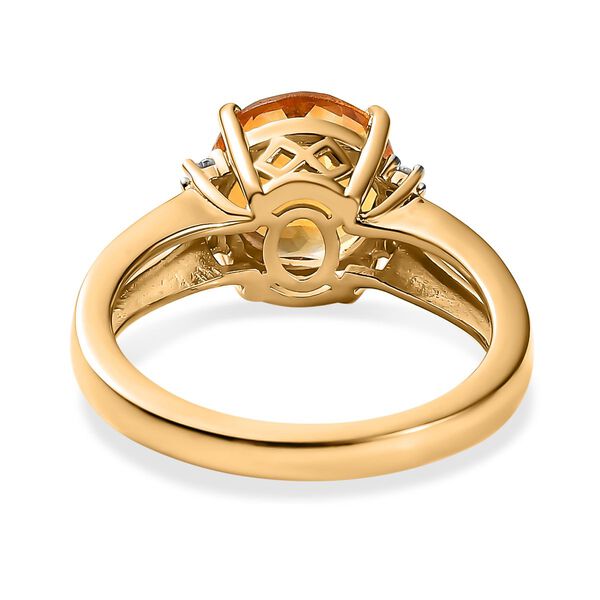 Serra Gaucha Citrin, Wei&szlig;er Zirkon Ring, 925 Silber Gelbgold Vermeil, (Gr&ouml;&szlig;e 16.00) ca. 2.80 ct image number 6