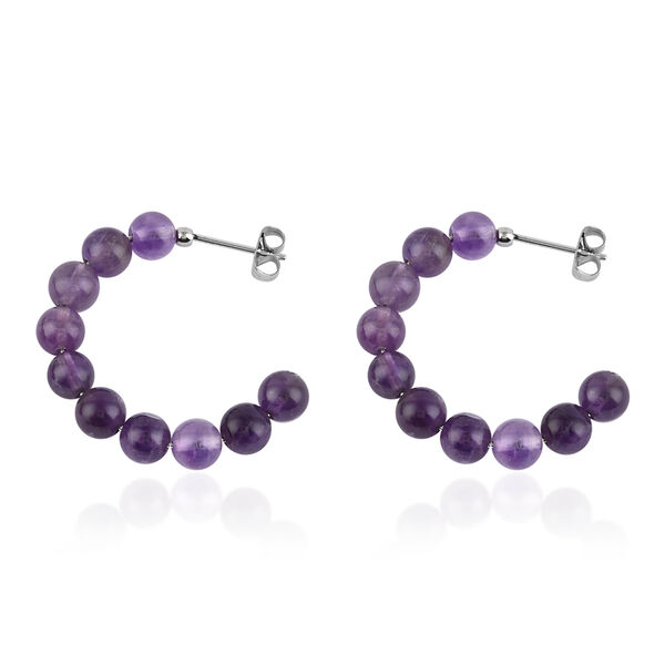 2er-Set Amethyst und Rosenquarz Ohrringe  Edelstahl ca. 52,50 ct image number 1