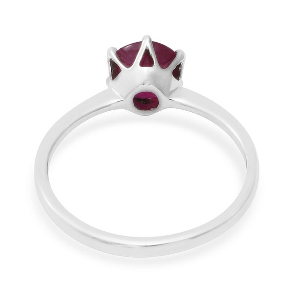 Afrikanischer Rubin Solit&auml;r Ring 925 Silber Platin-&Uuml;berzug image number 4