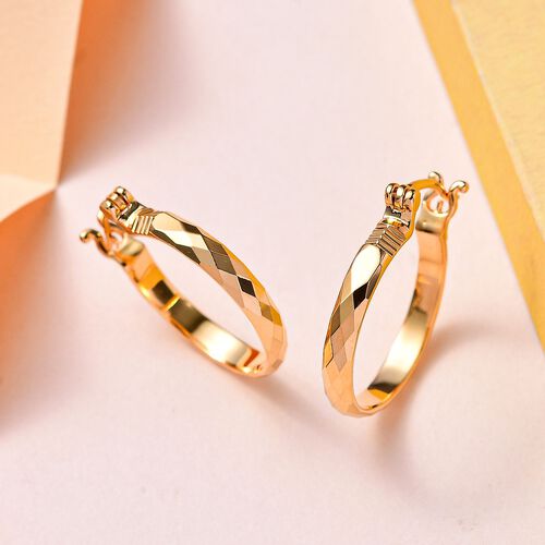 Creolen mit Diamantschliff in Silber mit Gelbgold Vermeil image number 1