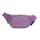 Multifunktionale RFID-geschützte Nylon Gürteltasche mit Schnellverschluss, 36x4x13cm, Lila