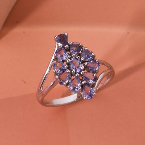 Tansanit Ring 925 Silber rhodiniert (Größe 17.00) ca. 1.70 ct image number 1