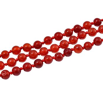 Dreilagige rote Achat-Halskette, 150cm - 375 ct.