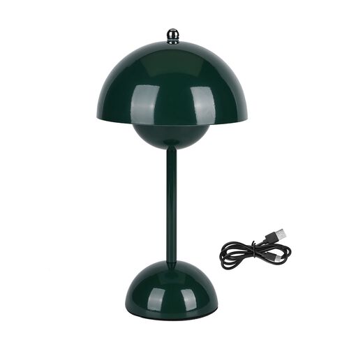 Kabellose Tischlampe im minimalistischen Retro-Pilzdesign – Touch-Steuerung, dunkelgrün image number 0