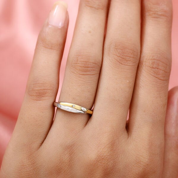 Diamant band Ring 925 Silber Platin-Überzug image number 3