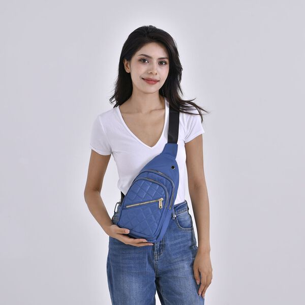 Stepp-Slingtasche, RFID Schutz, Blau image number 2