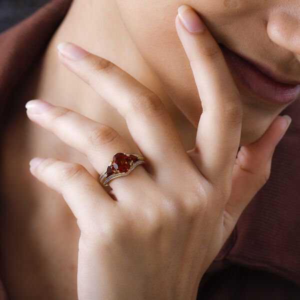 GP Art D&eacute;co Kollektion - Madeira Citrin und blauer Saphir-Ring - 2,68 ct. image number 3