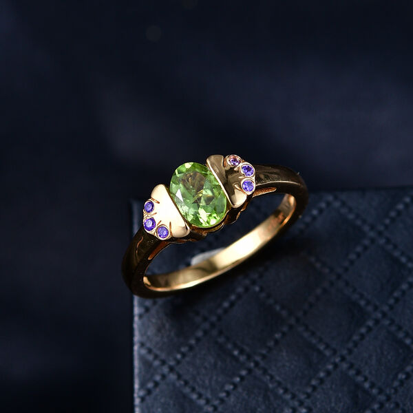 EVER TRUE Peridot, Blauer Zirkonia Ring Nickelfreies Messing (Gr&ouml;&szlig;e 16.00) image number 1