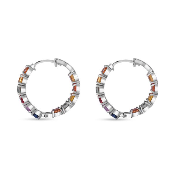 Regenbogen-Saphir Ohrringe, 925 Silber rhodiniert, ca. 5.69 ct image number 2