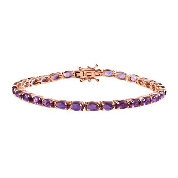 AA Rose De France Amethyst Armband ca. 19 cm 925 Silber ros&eacute;vergoldet ca. 16.32 ct
