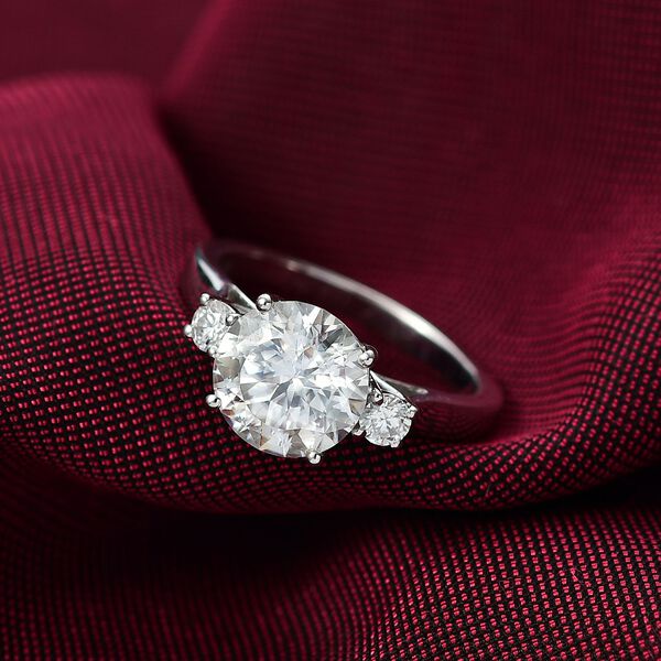 D'Joy 100 Facetten Moissanit Ring 925 Silber rhodiniert (Größe 20.00) ca. 2,80 ct image number 1