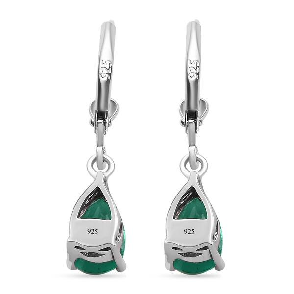 Smaragd-Triplett-Quarz Ohrh&auml;nger in Silber, 3,21 ct. image number 5