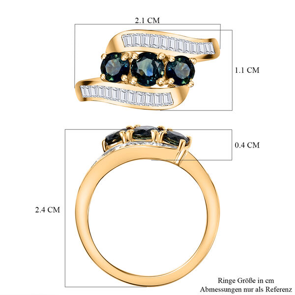 Grüner Saphir und Zirkon-Ring - 1,94 ct. image number 5