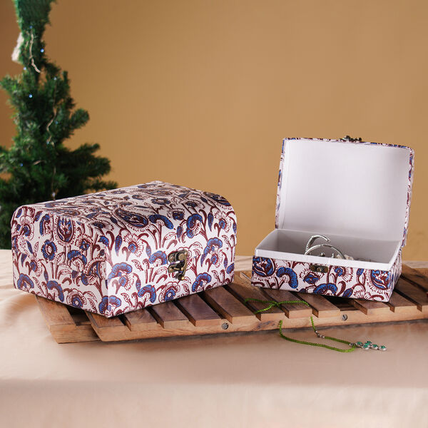 2er-Set Damask Bedruckte Schatztruhe, Blumen image number 2