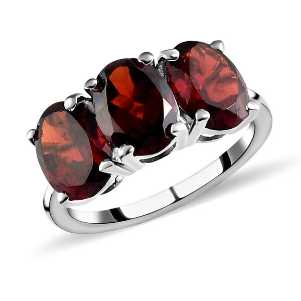 2er-Set roter Granat-Ring und Anhänger, 925 Silber platiniert, ca. 6.29 ct image number 5