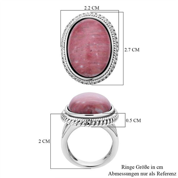 Rhodonit Ring Reiner Edelstahl (Gr&ouml;&szlig;e 16.00) ca. 50,00 ct image number 6