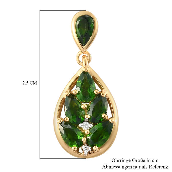 Nat&uuml;rlicher Chromdiopsid und Zirkon-Ohrh&auml;nger, 925 Silber vergoldet ca. 2,82 ct&nbsp; image number 6