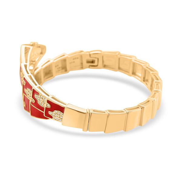 Wei&szlig;er Zirkonia Armreif ca. 19 cm Nickelfreies Messing emailliert image number 5