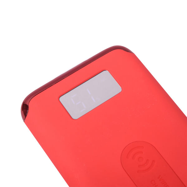 Kabellose PowerBank mit Bildschirmanzeige, 10000mAh, Rot image number 6