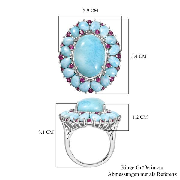 D’Joy AA Larimar und Rhodolith Granat Ring - 22,54 ct. image number 7
