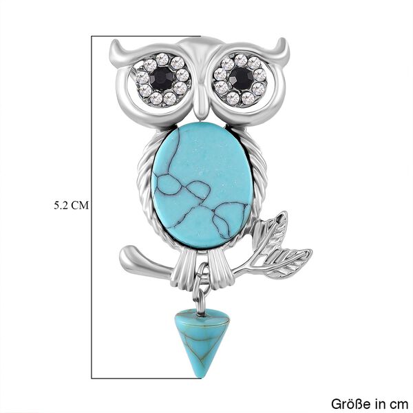 Blauer Howlit, Schwarzer Kristall Brosche image number 5