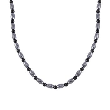 Terahertz, Shungit Halskette ca. 50 cm 925 Silber rhodiniert ca. 155.00 ct