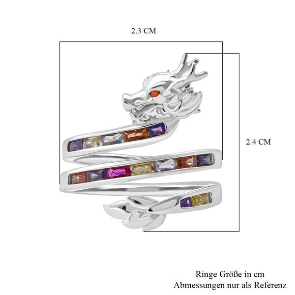 LUSTRO STELLA -  Mehrfarbiger Zirkonia, Gr&uuml;ner Zirkonia Ring 925 Silber rhodiniert (Gr&ouml;&szlig;e 21.00) 1.26 ct image number 6