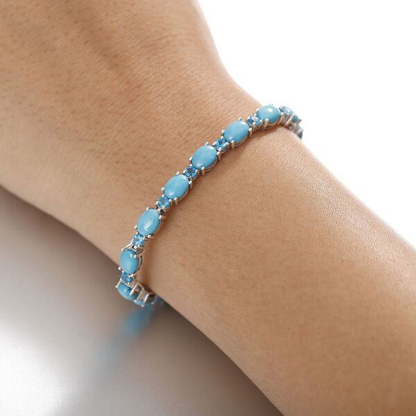 AA Sleeping Beauty T&uuml;rkis und Neon Apatit Armband, 19cm - 17,24 ct. image number 3