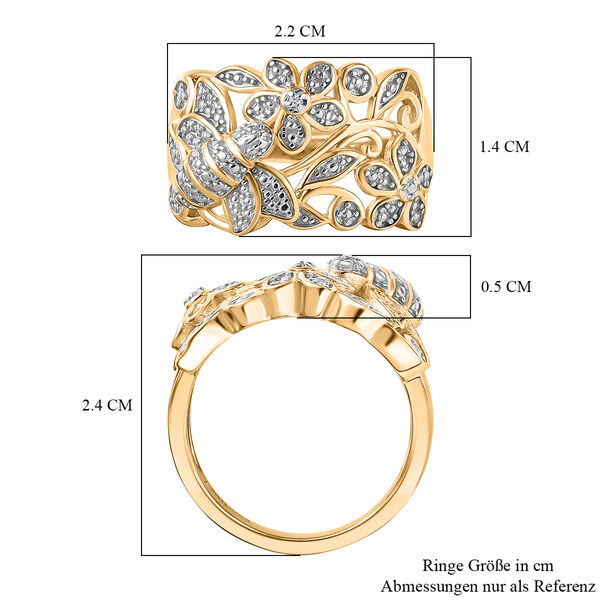 EVER TRUE Weißer Diamant Ring Nickelfreies Messing, Goldfarben (Größe 18.00) image number 6