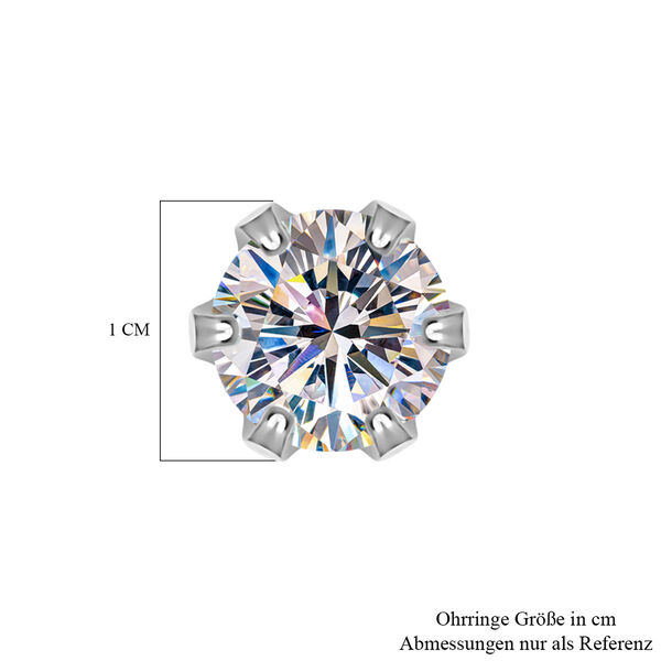 Solitär Moissanit Ohrringe- 3,54 ct. image number 5