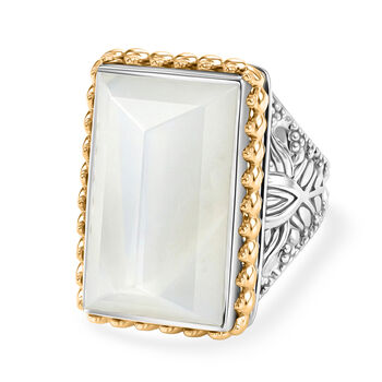 Sajen Silber-Grauer Mondstein Ring 925 Silber rhodiniert (Gr&ouml;&szlig;e 18.00) ca. 26.80 ct