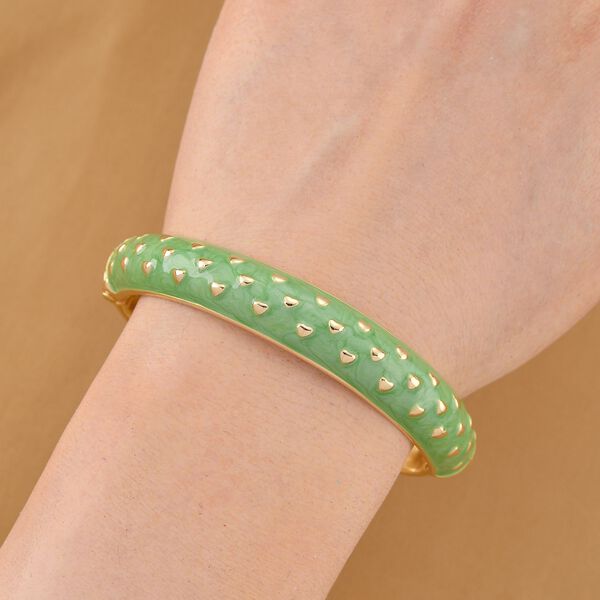 Emaille-Armreif im Punkt-Design, Hellgrün, ca. 18,5 cm image number 3