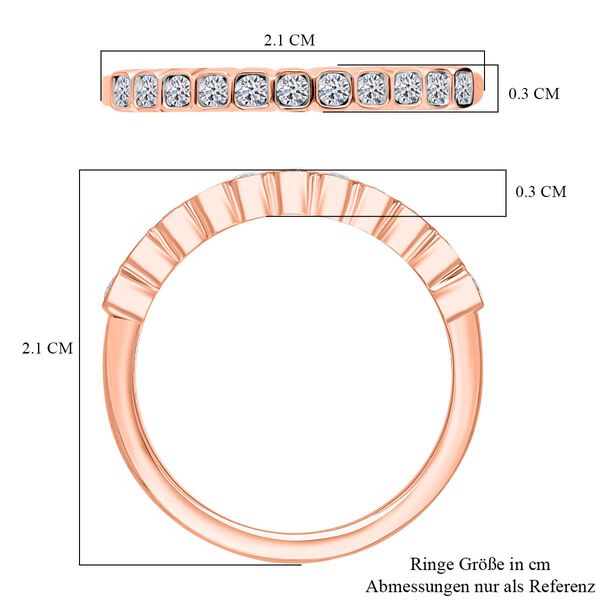 LUXURIANT DIAMOND - Lab Grown Diamant SI-GH Ring 925 Silber 750 Roségold Vermeil (Größe 17.00) ca. 0.25 ct image number 5