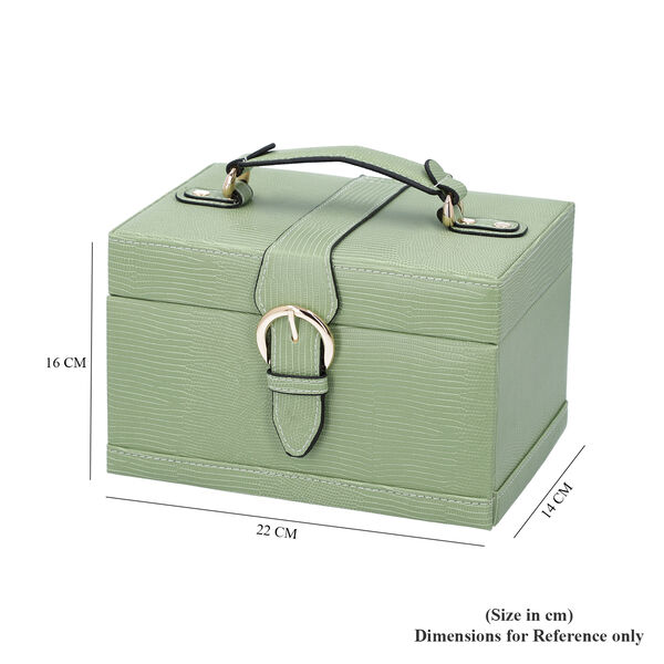 Schmuckkasten mit 3 Etagen und Spiegel, gr&uuml;n image number 6