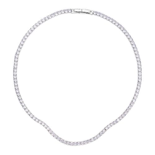 Weiße Zirkonia-Halskette, ca. 45 cm, reines Messing ca. 50,00 ct image number 0