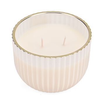 Duftkerze im Glas mit Deckel, Luxusglas-Design, Tabak und Oud, Wei&szlig;