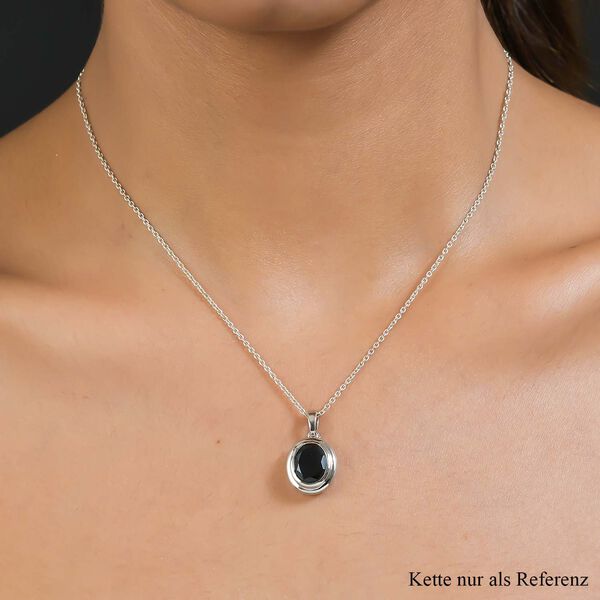 Schwarzer Spinell Anhänger, Messing platiniert ca. 3.57 ct image number 2