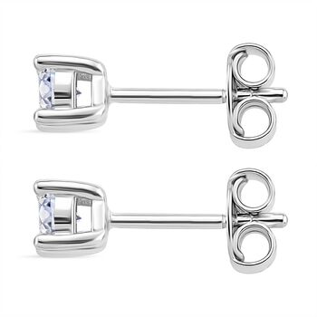 RADIANTA GRA zertifiziert Moissanit (D-VVS) Ohrringe 925 Silber rhodiniert ca. 0.48 ct