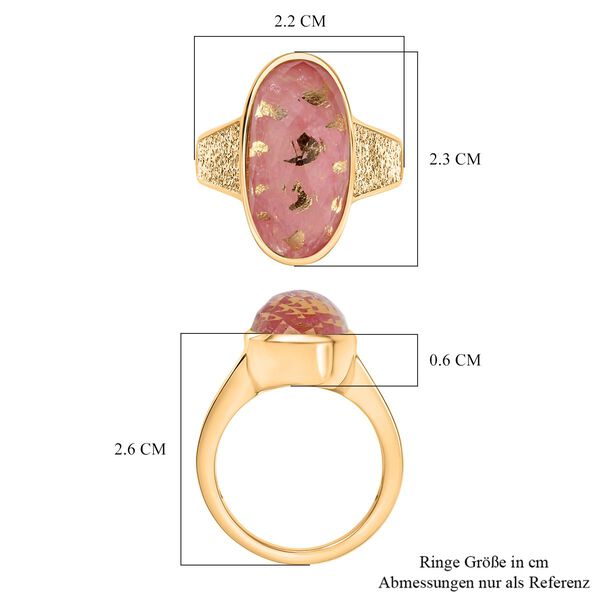 SHOPLC EXKLUSIV D'Joy Rosa Blattgold-Quarz Ring 925 Silber 750 Gelbgold Vermeil (Gr&ouml;&szlig;e 20.00) ca. 11.64 ct image number 7