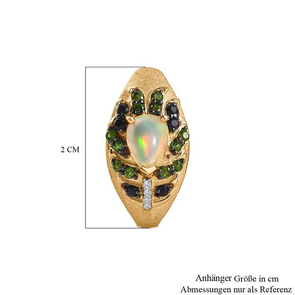 AA Natürlicher, äthiopischer Welo Opal, Kanchanaburi Blauer Saphir Ohrringe 925 Silber Zweifarbige Beschichtung ca. 1,62 ct. image number 6