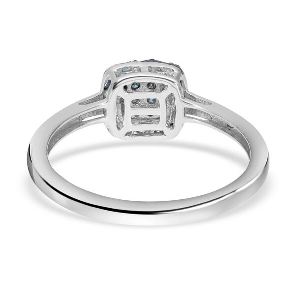 Blauer Diamant Ring, 925 Silber platiniert (Größe 16.00) ca. 0.25 ct image number 4