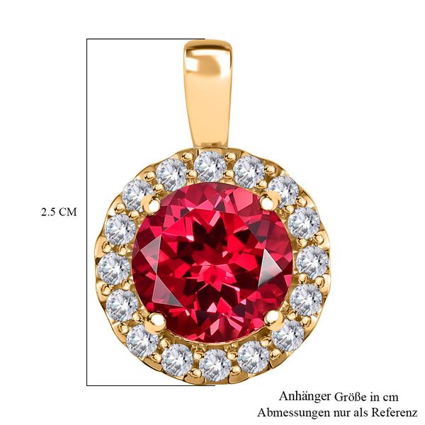 Synthetischer Padparadscha Saphir und Zirkon-Anhänger - 7,76 ct. image number 6