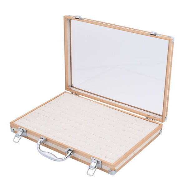 100-Ring Koffer aus Aluminium mit anlaufresistentem Bezug, Elfenbein image number 3