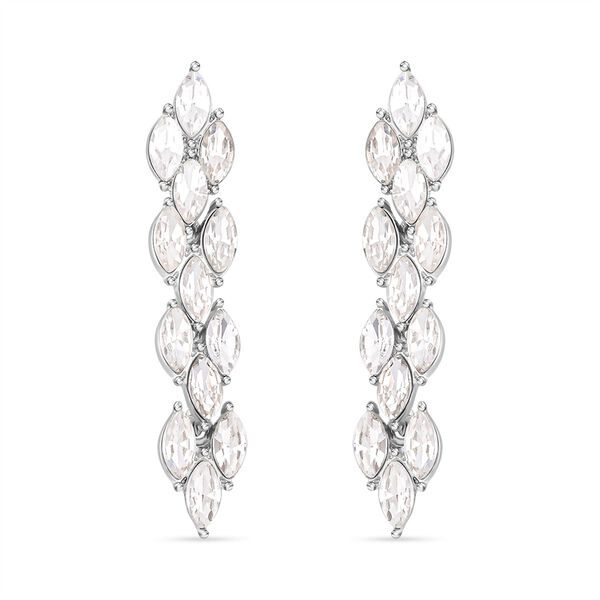 2er-Set- weiße Kristall-Ohrringe und Halskette - 60 ct. image number 4