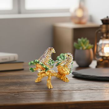 Zwei V&ouml;gel-Design Schmuckdose, 8x5cm, Mehrfarbig